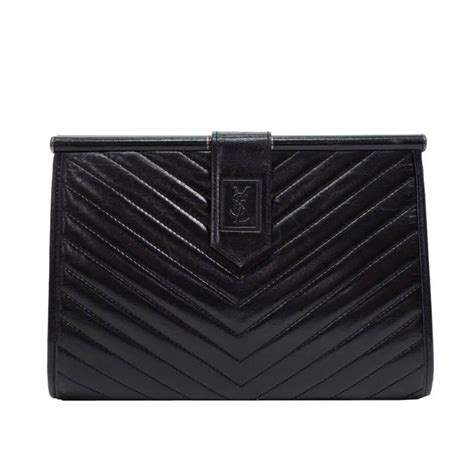 ysl black quilted clutch|yves saint laurent clutch sale.